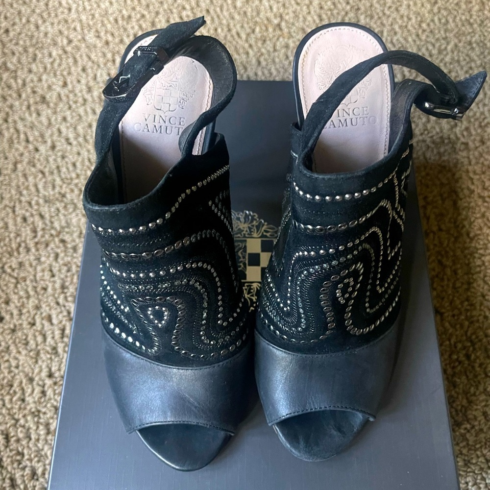 Vince Camuto heels.  True suede/soft calf.